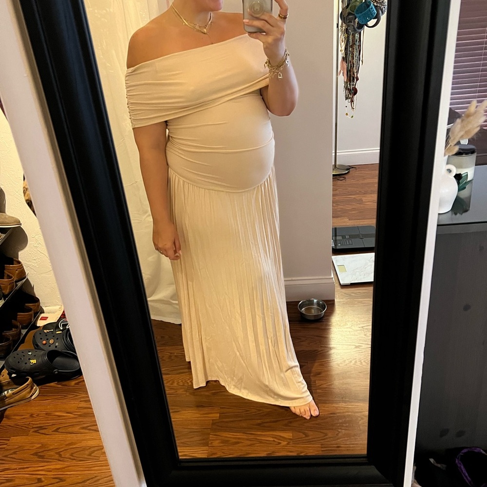 Lioness Cream Off Shoulder Ruched Dress